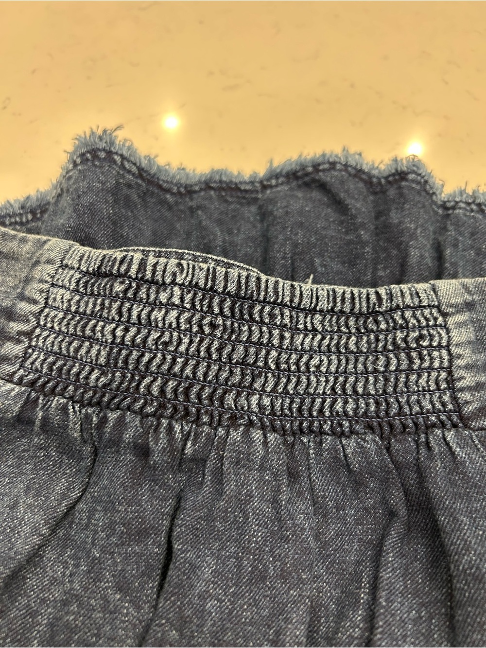 Anthropologie Pilcro Dark Blue Denim Tiered Skirt with Tie Waist - Picture 9 of 9